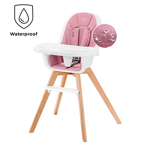 Kinderkraft Trona de Bebé TIXI, Silla Alta, Ergonómica, Ajustable, Rosa