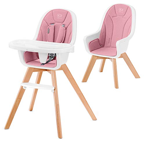 Kinderkraft Trona de Bebé TIXI, Silla Alta, Ergonómica, Ajustable, Rosa