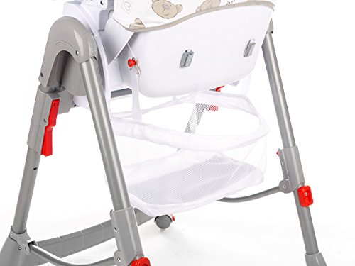 Kindersafety Tronas de Bebe, Trona Bebe - Ajustable, Segura, Bandeja, hasta 3 los Años, Gris, Respaldo Ajustable En 3 Posiciones, Altura Ajustable Hasta 6 Posiciones, tapicería de PVC, KP0014