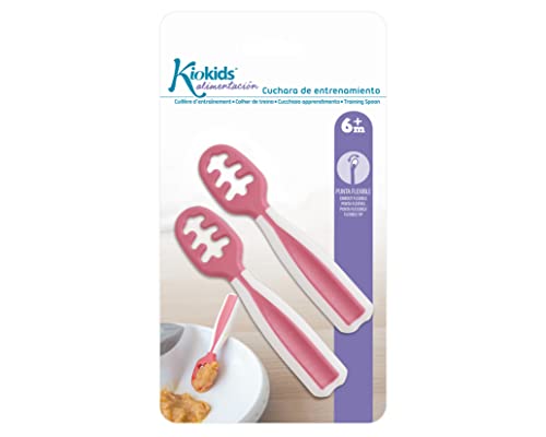 Kiokids Set de 2 Precucharas Para Bebé Mi Primera Cuchara (Rosa)