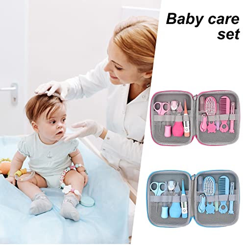 Kit de Aseo para Bebés, 10 Piezas Accesorios para Cuidado de Salud del Recién Nacido, Juego Portátil para Cuidado de Salud del Bebé con Cepillo para Cabello, Peine, Cortaúñas