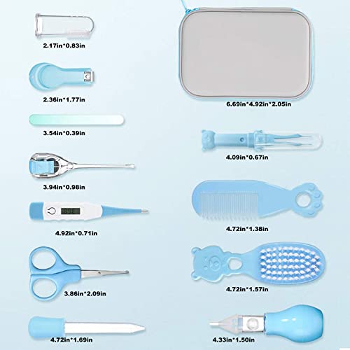 Kit de Aseo para Bebés, 10 Piezas Accesorios para Cuidado de Salud del Recién Nacido, Juego Portátil para Cuidado de Salud del Bebé con Cepillo para Cabello, Peine, Cortaúñas