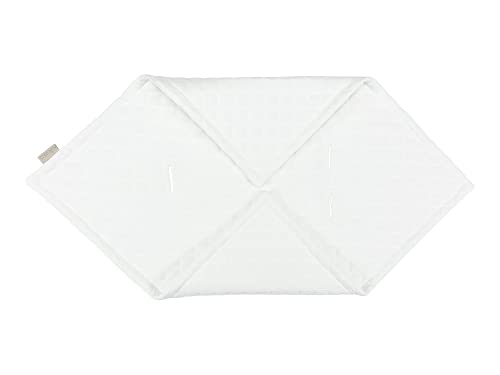 KraftKids Manta para capazo de muselina acolchada de color blanco, 75 x 75 cm, manta de bebé de muselina para los días calurosos en verano