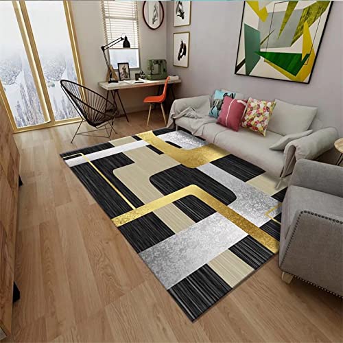 Kunsen alfombras para bebé Alfombra Bebe Gateo Alfombra de Dormitorio Rectangular Gris Negro Contemporáneo Lavable a máquina Alfombra de Juegos 120X160CM 3ft 11.2" X5ft 3"