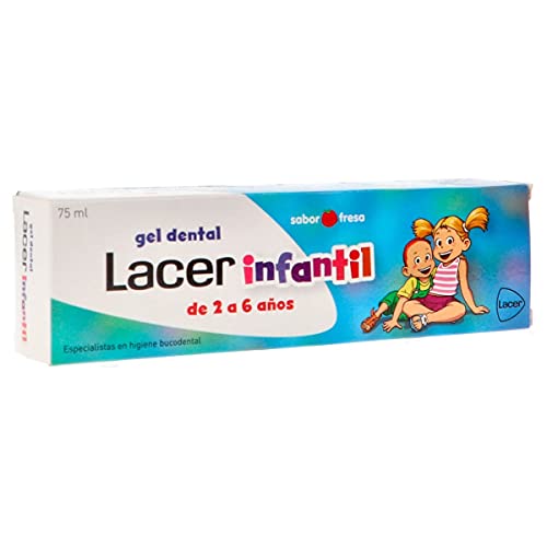 Lacer Gel Infantil Fresa 75ML(500PPM), Negro, 75 ml (Paquete de 1)