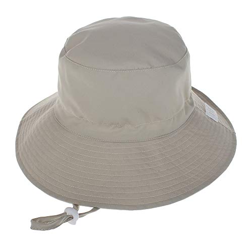 LACOFIA Sombrero de Sol para bebé niño Ajustable Gorro Verano de Pescador para niños ala Ancha para Exteriores/natación/Playa/Piscina Beige 6-24 Meses