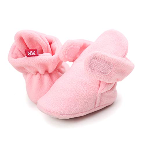 Lacofia Zapatos de calcetín de bebé Invierno Botas Antideslizantes de Suela Blanda para bebé niño o niña Rosa 0-6 Meses