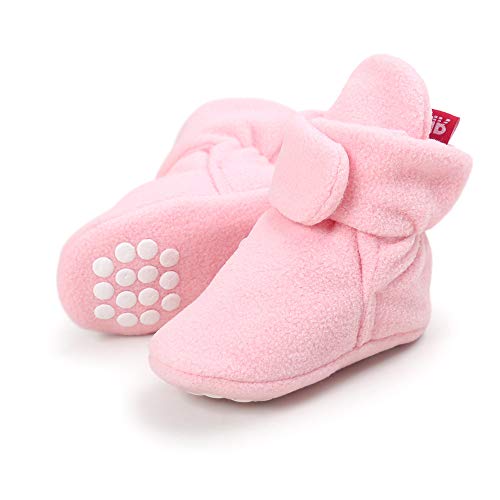 Lacofia Zapatos de calcetín de bebé Invierno Botas Antideslizantes de Suela Blanda para bebé niño o niña Rosa 0-6 Meses