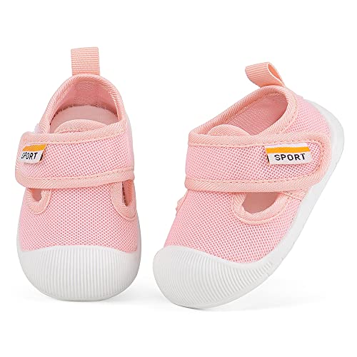 LACOFIA Zapatos Primeros Pasos para Bebé Niñas Zapatillas de Deporte Infantil Transpirables Antideslizantes Calzado Bebé Rosa 20