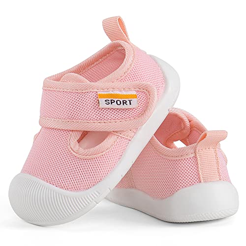 LACOFIA Zapatos Primeros Pasos para Bebé Niñas Zapatillas de Deporte Infantil Transpirables Antideslizantes Calzado Bebé Rosa 20