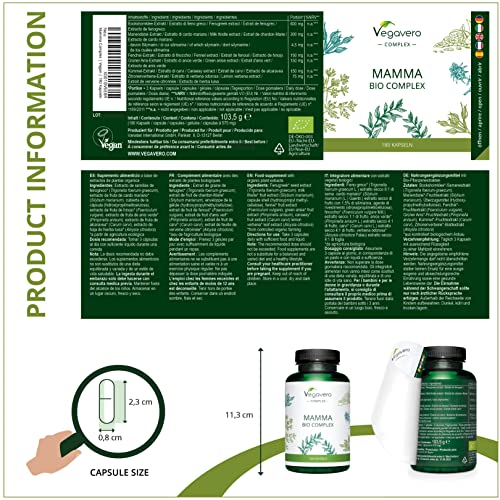 Lactancia Complex Vegavero® | Cardo Mariano + Fenogreco & Hinojo | El ÚNICO Natural | Producción de Leche Materna | Madres Lactantes | Suplemento Sin Aditivos & Vegano | 180 Cápsulas