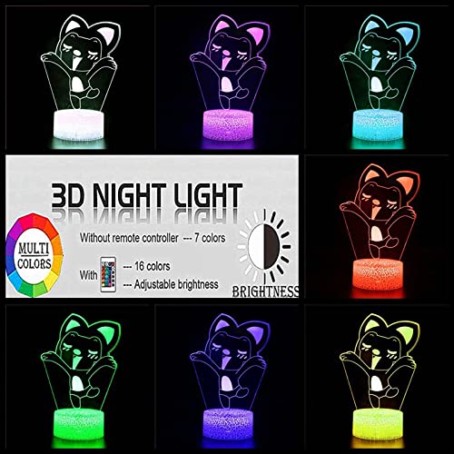 Lampada da illusione 3D Lampada da notte a led Divertente Personaggio Dei Cartoni Animati Modello Anime Statua Camera Da Letto Desktop Casa Gioco Comodino Bambino Che Dorme Usb Regalo Ragazzo