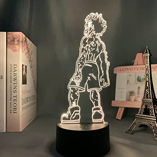 Lámpara de noche 3D Izuku Midoriya Deku 3d lámpara Anime My Hero Academia LED luz nocturna para niños, dormitorio, decoración, Navidad, cumpleaños, manga, lámpara de mesa