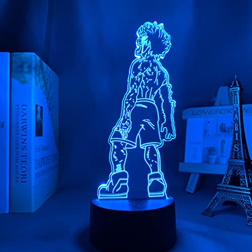 Lámpara de noche 3D Izuku Midoriya Deku 3d lámpara Anime My Hero Academia LED luz nocturna para niños, dormitorio, decoración, Navidad, cumpleaños, manga, lámpara de mesa