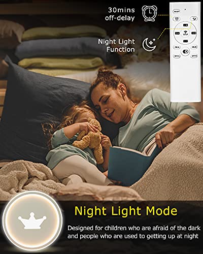 Lampara de Techo para Habitacion Niña ANTEN KRONE | Plafón LED Regulable con mando a Distancia | 3200LM 32W 3000K-6500K | para Infantil Juvenil Dormitorio Cocina Salón Comedor | Φ41,5cm Redondo