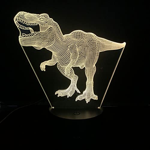 Lampara LED Dinosaurio Tiranosaurio T-Rex Cambia Color USB Luz nocturna y decoración