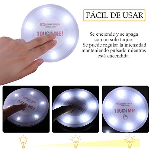 Lámpara Táctil Ilumina Oscura, LED Luz Inalámbrica con Sensor Tacto a Pilas sin Cable Iluminación Infantil Niños apto para Caseta, Armario, Entrada de Casa Touchme Adhesiva