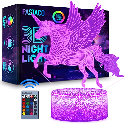 Lampara Unicornio Regalos Niños Niñas - Unicornio Juguetes Niña 4 5 6 7 8 + Años Luz Nocturna Infantil - Lampara 3D Noche Decoracion Habitacion Juvenil - Ideas Regalos Cumpleaños Navidad Originales