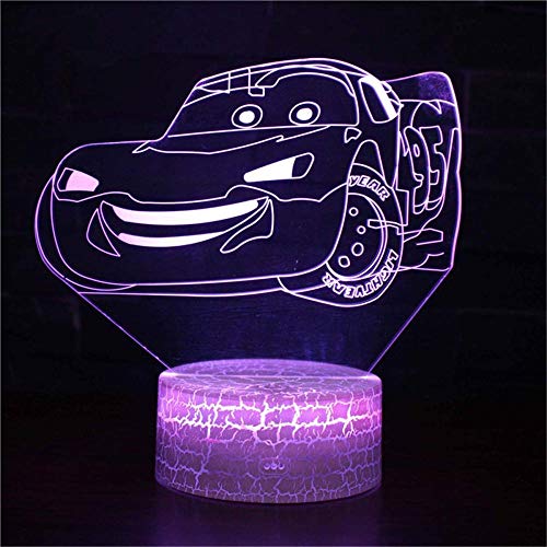 Lámpara USB Cars Lightning McQueen Kids Lamps 16 Color Change Decor Lamp - Regalos para niños y habitación