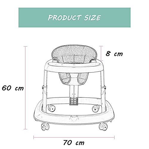 LANGYI Giro plegable para giro de altura de 66 a 80 cm, con ruedas para bebés y niñas, silencioso giratorio antivuelco (nuevo verde)