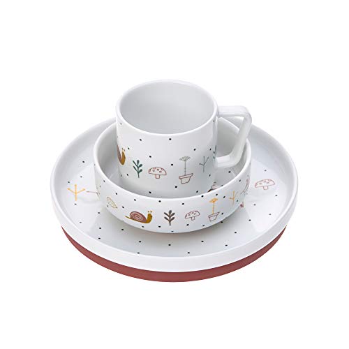 Lässig 1210037836 - Set de vajilla infantil de porcelana/garden explorer chica, unisex Lot de 1