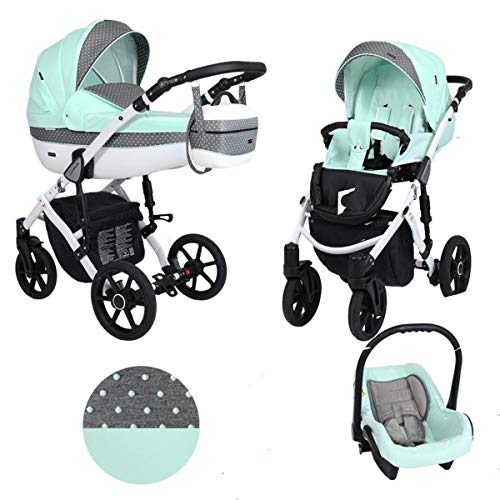 Lavado blanco Isofix Buggy 3 en 1 2 en 1 todo en uno de Lux4kids Black 04 2en1 sin asiento