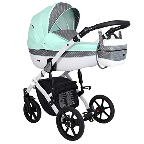 Lavado blanco Isofix Buggy 3 en 1 2 en 1 todo en uno de Lux4kids Black 04 2en1 sin asiento