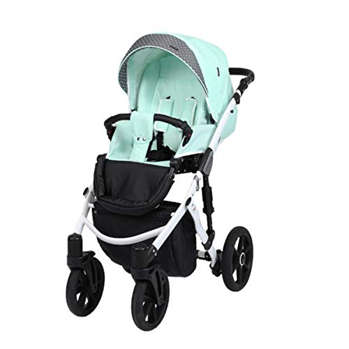 Lavado blanco Isofix Buggy 3 en 1 2 en 1 todo en uno de Lux4kids Black 04 2en1 sin asiento