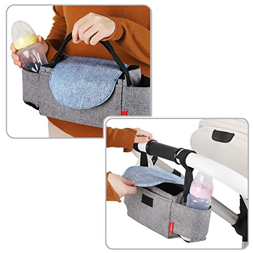 LEADSTAR Bolsos Carritos Bebe, Organizador para Coches de Paseo Bolsa Organizadora para Cochecitos Universal, Bolsa de Almacenamiento Organizador Accesorios para Cochecito Coches de Paseo para Mama