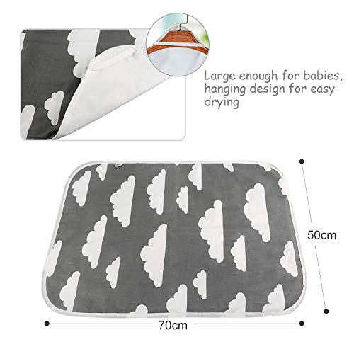 LEADSTAR Cambiador de Bebé, Cambiador de Pañales Plegable para Viaje, Impermeable Lavable Portátil Colchón Bebé Cama para Bebés Recién Nacidos y Niños, 50 x 70 cm, 2 Pack