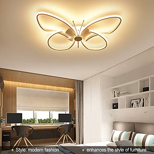 LED Mariposa Lámpara De Techo, 42W 3800lm Panel Acrílico Creativo Moderno Luces De Techo, Adecuada for Sala De Estar, Cocina, Habitación De Niños, Dormitorio Lámpara De Techo Con, L64*W44*H8cm