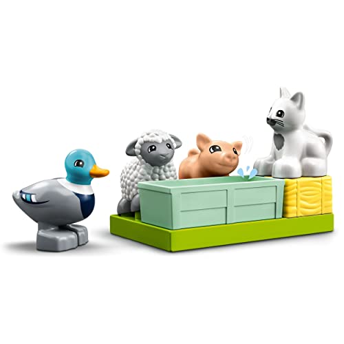 LEGO 10949 Duplo Granja y Animales, Juguete de Construcción para Niños a Partir de 2 Años, Set con Animales de Juguete: Pato, Cerdito, Oveja y Gato