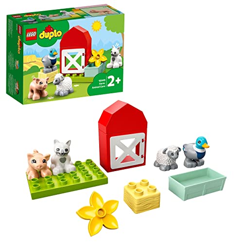 LEGO 10949 Duplo Granja y Animales, Juguete de Construcción para Niños a Partir de 2 Años, Set con Animales de Juguete: Pato, Cerdito, Oveja y Gato