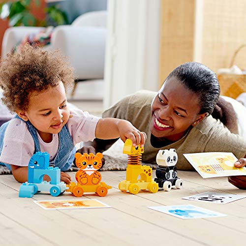 LEGO DUPLO My First Animal Train 10955 Pull-Along Toddlers’ Animal Toy with an Elephant, Tiger, Giraffe and Panda, New 2021 (15 Pieces)