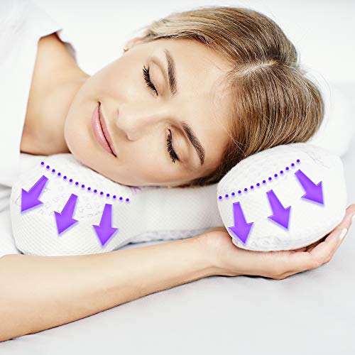 Lelekka Mantra Almohada antiarrugas para dormir boca abajo y de lado, incluye 2 fundas con extracto de lavanda y aloe vera