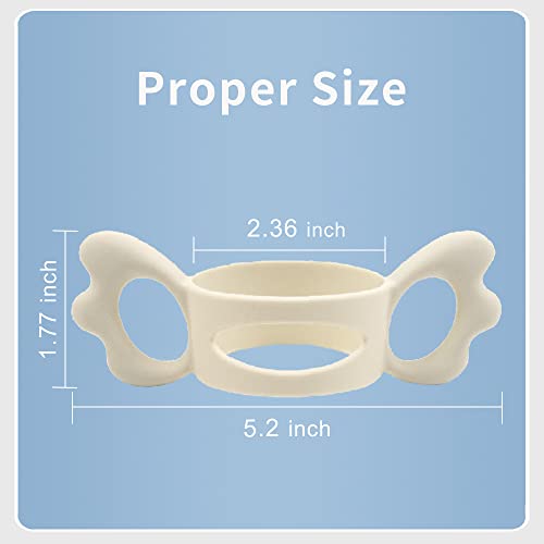 LESHANE Paquete de 2 asas de botella de silicona para bebé con cuello ancho, diámetro exterior de más de 6 cm para botella, blanco y verde
