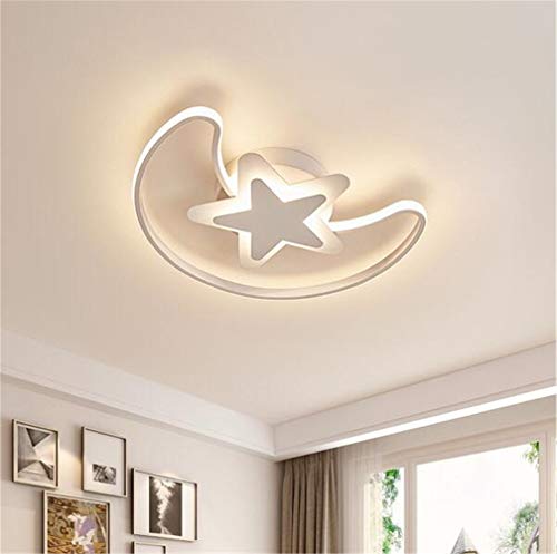 LHY LOFT Estrellas De La Luna LED Infantil Plafón,Infantil Lámpara De Techo,Infantil Habitación Plafón,Side Resplandor Ultra Delgada De Pintura De Protección Ambiental,A:40CM36W