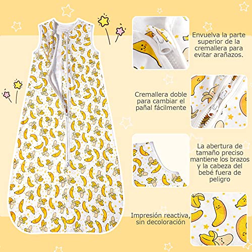 Lictin Saco de Dormir Bebés -0.5TOG Saco de Dormir Bebé Verano Saco de Dormir Bebé de Algodón Ajustable Unisex para Bebé de 3-18 Meses de 62-83 cm