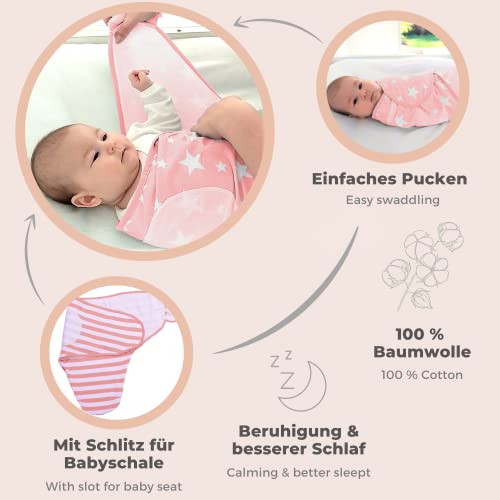 Lilly and Ben® Baby Swaddle Wrap Manta Envolvente - S/M o L - Saco-s De Dormir Bebe-s Recien Nacido-s Mantas Arrullo - Set 2