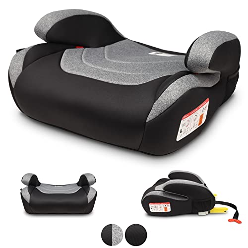 LIONELO Luuk FIx Asiento de seguridad Para 22-36 kg, Sistema BeltHold Montaje ISOFIX o cinturones de seguridad, Base para el coche Asiento, ergonómico, gris y negro