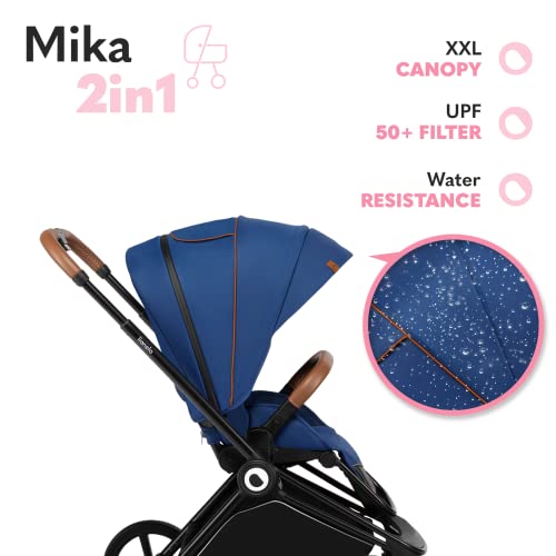 LIONELO Mika coche de bebé 2en1 coche para bebé, carrito para bebé, cochecito de bebé, silla de paseo, cochecito bebé, protector de lluvia, funda para las piernas, mosquitera, carrito bebé (Gris)