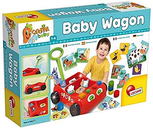 Lisciani – Carotina Baby Wagon Remolque de bébés - Juego educativo para niños a partir de 1 año