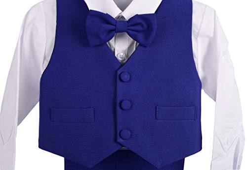 Lito Angels - Trajes para Bebe niño de Vestir Elegante Azul Royal, Conjunto de 5 Piezas de Traje Formal para Boda, Fiesta, Ceremonia y ocasión Especial, Tamaño 3 a 6 Meses