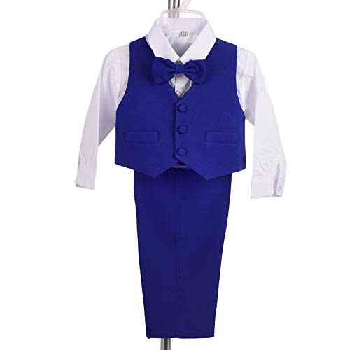 Lito Angels - Trajes para Bebe niño de Vestir Elegante Azul Royal, Conjunto de 5 Piezas de Traje Formal para Boda, Fiesta, Ceremonia y ocasión Especial, Tamaño 3 a 6 Meses