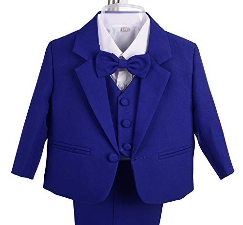 Lito Angels - Trajes para Bebe niño de Vestir Elegante Azul Royal, Conjunto de 5 Piezas de Traje Formal para Boda, Fiesta, Ceremonia y ocasión Especial, Tamaño 3 a 6 Meses