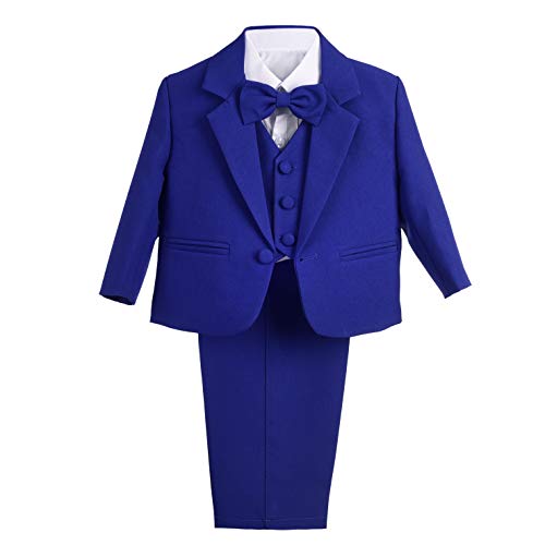 Lito Angels - Trajes para Bebe niño de Vestir Elegante Azul Royal, Conjunto de 5 Piezas de Traje Formal para Boda, Fiesta, Ceremonia y ocasión Especial, Tamaño 3 a 6 Meses