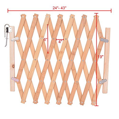 Litthing Barrera de Seguridad para Mascotas de Perros Pequeños Barrera Extensible Doméstica de Madera