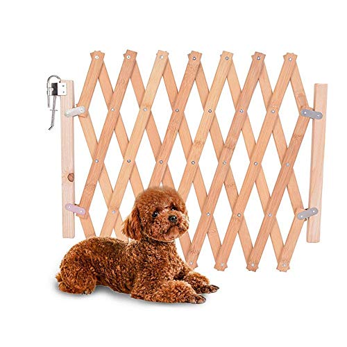 Litthing Barrera de Seguridad para Mascotas de Perros Pequeños Barrera Extensible Doméstica de Madera