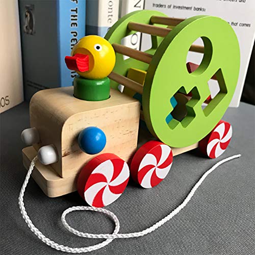 Little Duck Remolque de Madera de Color los niños de Juguetes educativos