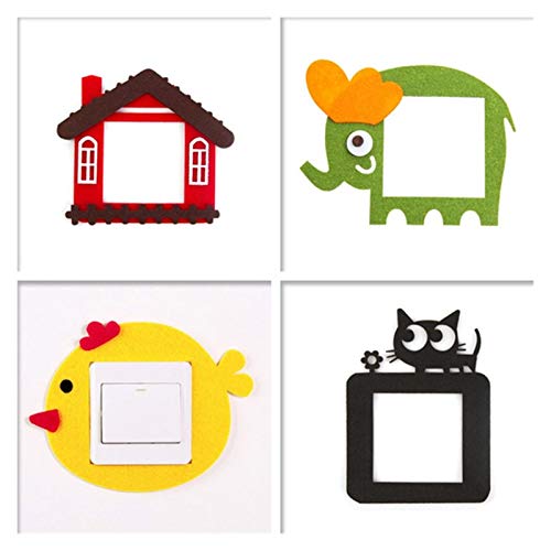 lliang Pegatinas de Pared 1 PC Creative Power Outlet Sticker Decoración de Fieltro Dibujos Animados Impermeable Pegatina Interruptor Lindo Etiqueta de Pared (Farbe : 4)